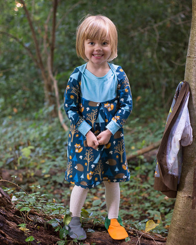 Woodland Dress - Available in Blue and Grey - Kinder Feet - 1