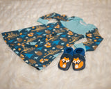 Woodland Dress - Available in Blue and Grey - Kinder Feet - 4