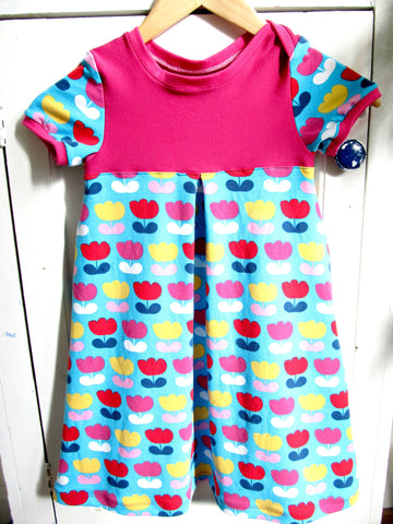 Snuggle Dress with Short Sleeves - Jersey Fabric - Kinder Feet - 1